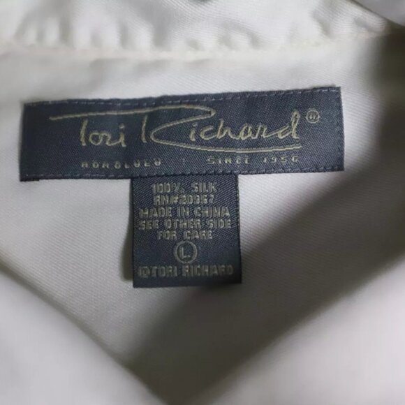 Tori Richard ButtonUp Shirt Men L Beige Monkey Bar Pineapple Vacation Beach Silk - Picture 6 of 13